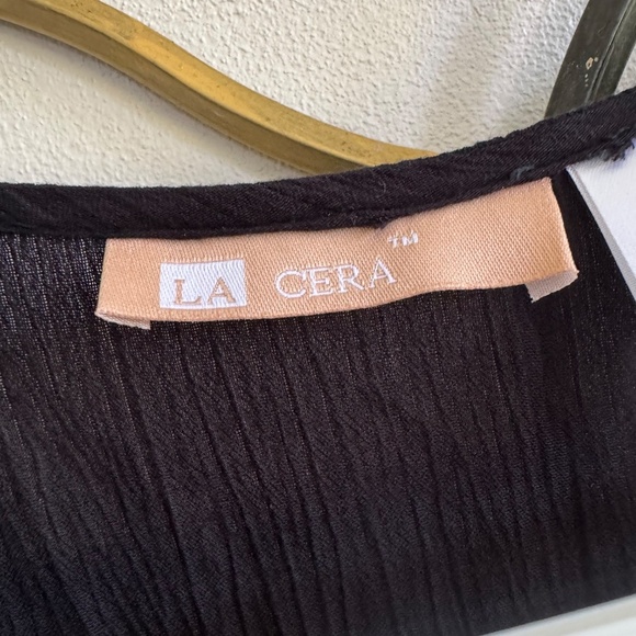 La Cera Black Sleeveless Rayon Dress Medium Floral Embroidered Boho India - Picture 5 of 8